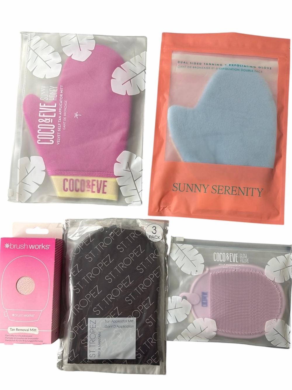 Self Tanner Mitt Bundle Coco & Eve St. Tropez Brushworks 5 Piece Lot NWT